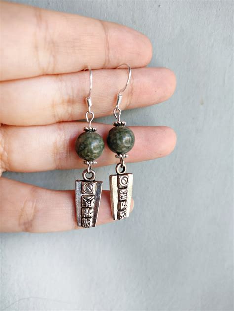 Mayan Jade Mexican Earring Jade Earrings Mayan Silver Green Etsy