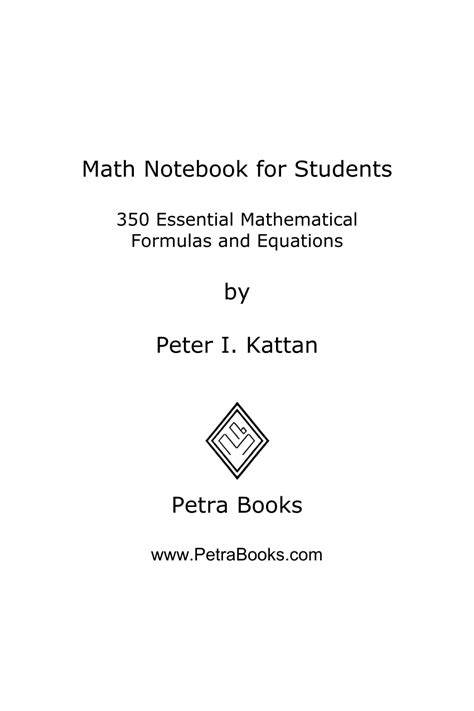 (PDF) Math Notebook for Students: 350 Essential Mathematical Formulas and Equations