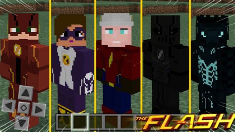 Saiu O Melhor Skin Pack Do The Flash [ Todas As Skins Em Hd Muito Épico ] Mcpe 1 18 Youtube