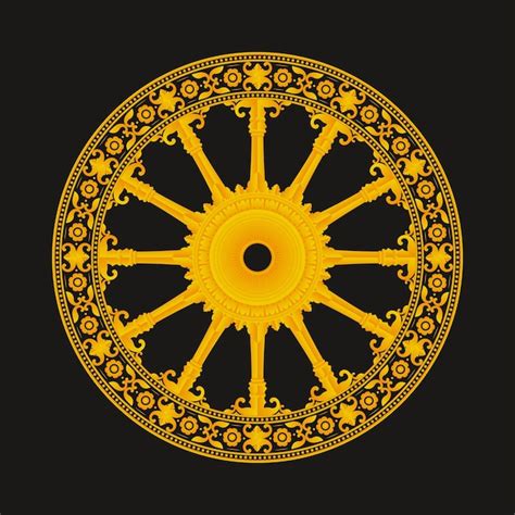 La Roue Du Dharma Bouddhisme Thammajak Le Dharmachakra Symbole élément