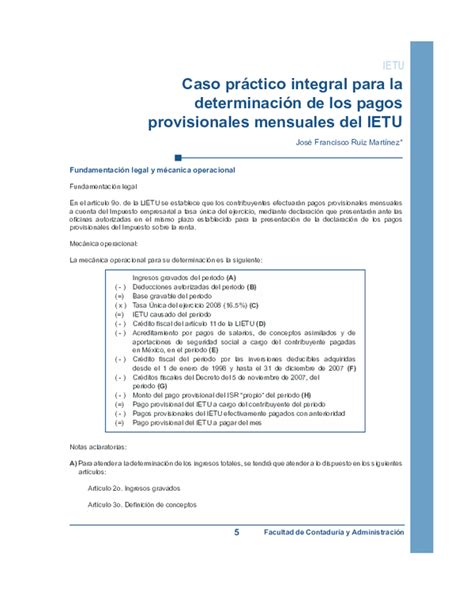 Pdf Caso Practico Integral Para La Determinación De Los Pagos