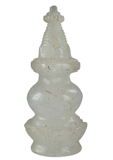 Statue Stupa Bouddhiste Tib Tain Quartz Cm N Pal