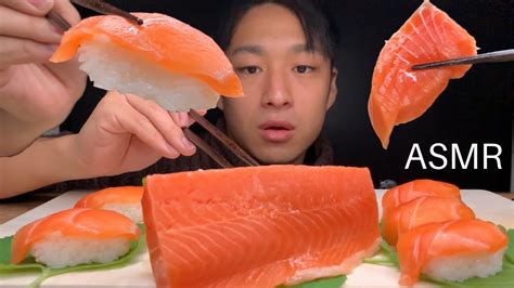 Asmr Raw Salmon 연어 연어초밥 먹방 Salmon Sashimi Sushi Mukbang サーモン刺身とサーモン寿司モッ