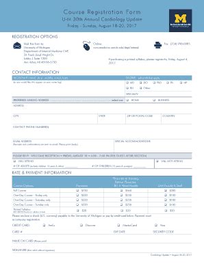 Fillable Online Medicine Umich Course Registration Form Medicine