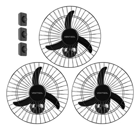 Kit 3 Ventiladores 50cm 3pás Para Igreja Academia Loja Parcelamento