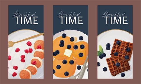 Premium Vector Breakfast Banners Template Food Design Vector Pancakes