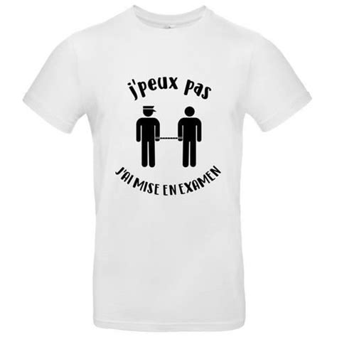 T Shirt Premium Manche Courte Enfant Blanc JPEUX PAS JAI MISE