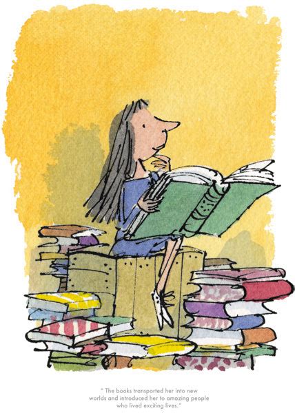 The Books Transported Her Quentin Blake And Roald Dahl Collector S Art Print The Rose Gallery