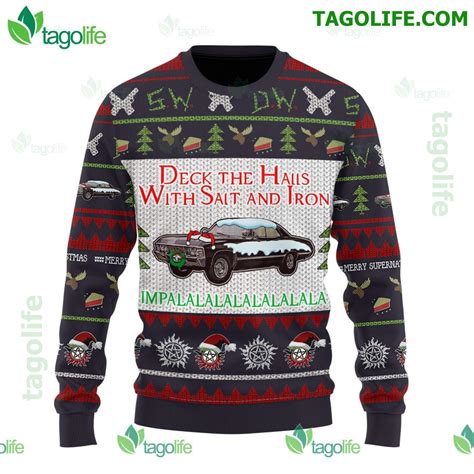 Deck The Halls With Salt And Iron Impalalala Ugly Christmas Sweater