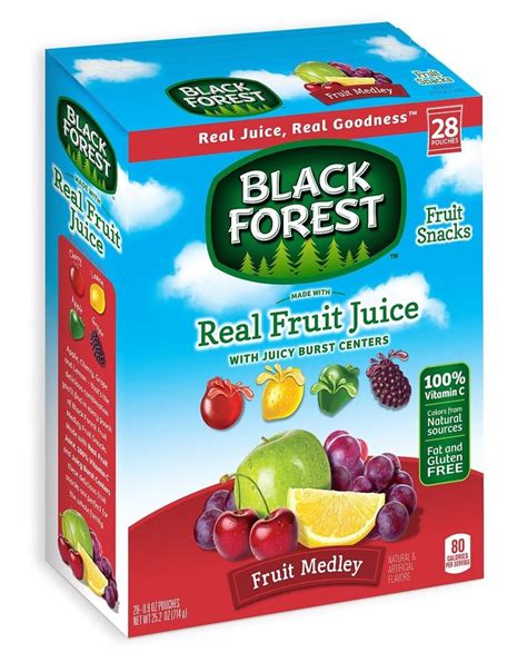 Black Forest Medley Juicy Center Fruit Snacks Mixed Fruit Flavor 0 9 Ounce Pack Of 28