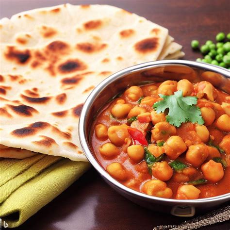 One Serving Indian Chana Masala with Paratha