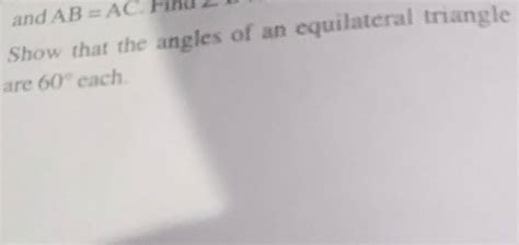 Show That The Angles Of An Equilateral Triangle Are 60 Cach Filo