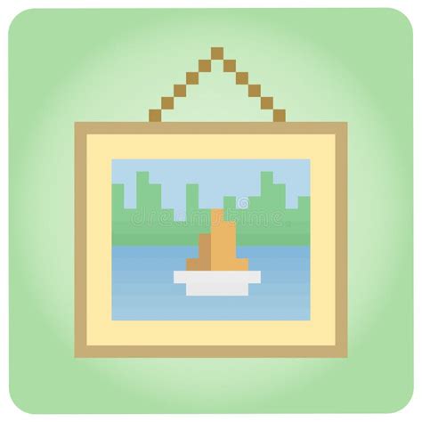 Pixel Bit Frame Of Gallery Of Beach Stock Vector Illustration Of