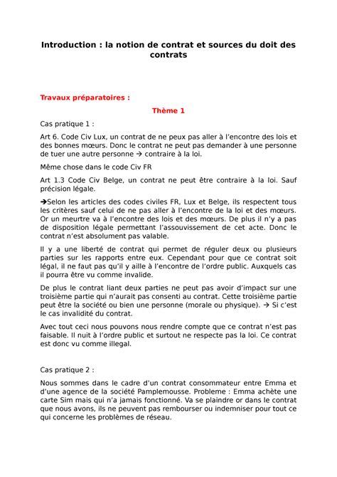 Séance 1 introduction Introduction la notion de contrat et