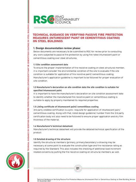 Technical Guidance On Verifying Passive Fire Protection Measures Intumescent Paint Or