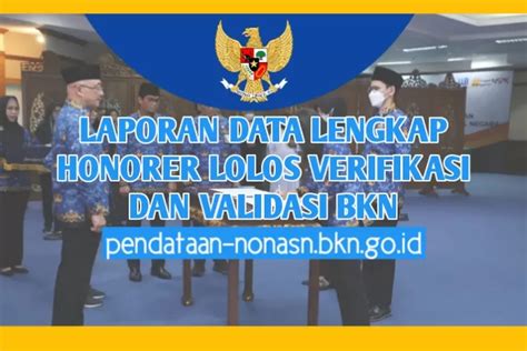 Laporan Data Lengkap Honorer Lolos Verifikasi Dan Validasi BKN Cek