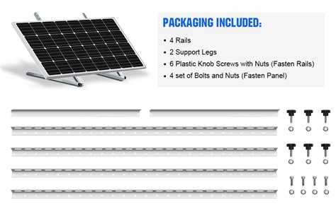 ECO WORTHY 41in Adjustable Solar Panel Mounting Brackets With Foldable