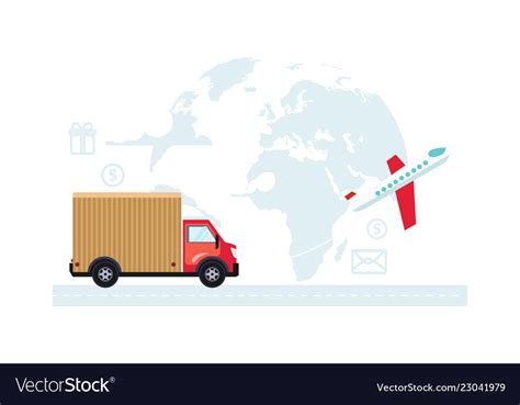 Freight Transportation And Delivery Logistic Vector Image