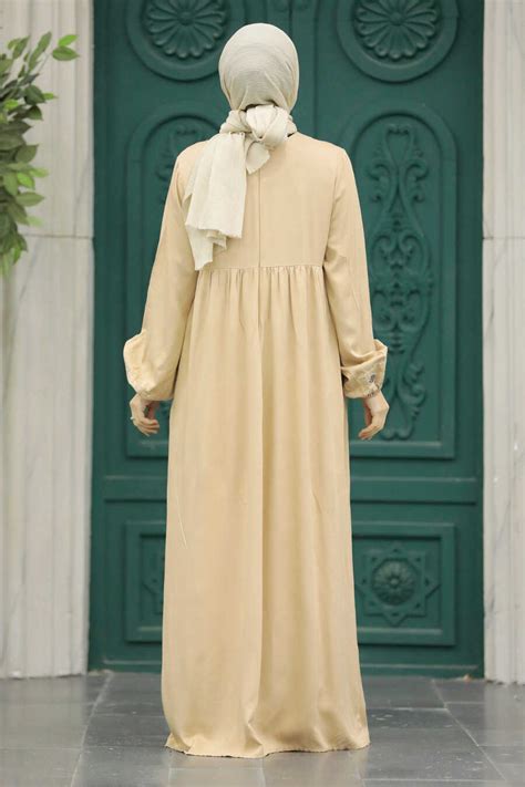 Beige Hijab Turkish Dress 89581bej Neva