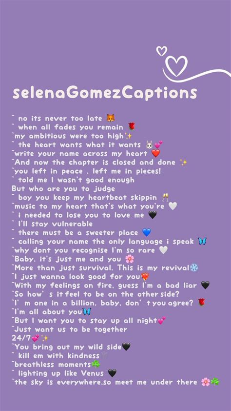 Selena Gomez Caption Ideas One Word Instagram Captions Clever