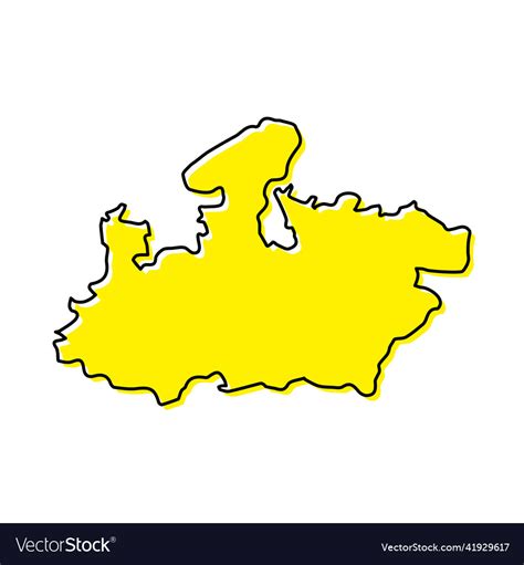 Simple Outline Map Of Madhya Pradesh Is A State Vector 45 Off