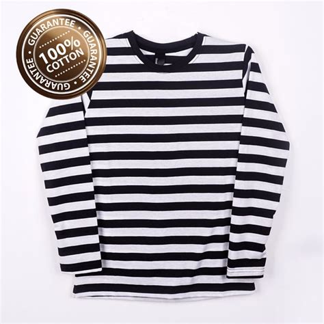 Jual Kaos Stripe Salur Garis Garis Lengan Panjang Tshirt Distro Cotton