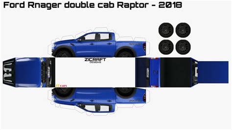 Paper Car Ford Ranger Double Cab Raptor 2018 In 2024 Ford Ranger Ford Ranger Double Cab Car Ford