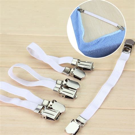 Stks Set Bed Sheet Fasteners Clip Chroom Metalen Grandado