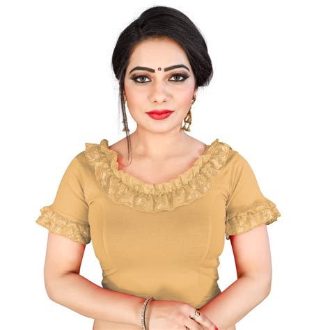 Golden Stitched Cotton Lycra Stretchable Blouse Size 36 At Rs 539