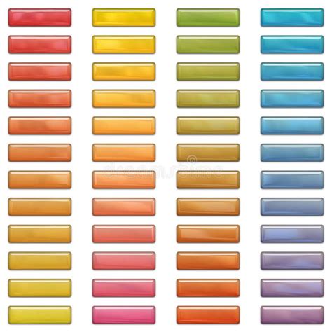 High Gloss Web Buttons In Bright Colors Stock Illustration