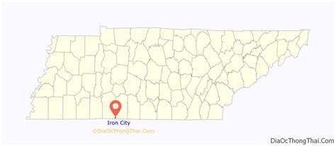 Map of Iron City CDP, Tennessee