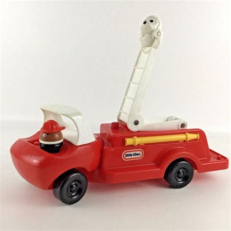 Little Tikes Toddle Tots Fire Truck Push Along Vehicle Figures Vintage ...