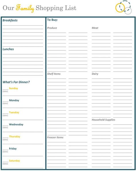 An Organized Shopping List And Free Printables Weekly Meal Planner