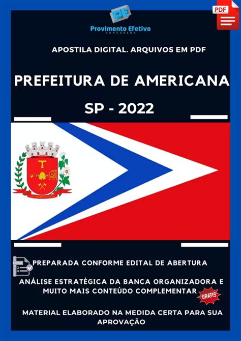 Provimento Efetivo Concursos Apostila Pref Americana SP Técnico