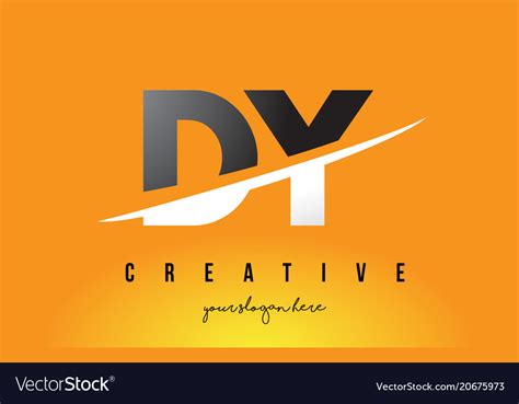 Dy D Y Letter Modern Logo Design With Yellow Vector Image