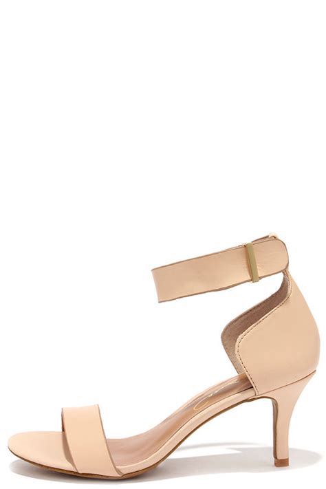 Pretty Nude Heels Kitten Heels Peep Toe Heels 79 00 Lulus