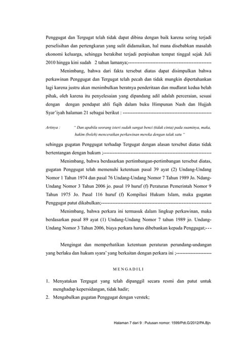 Contoh Putusan Gugat Cerai Pdf