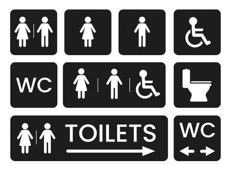 Premium Vector Toilet And Wc Print Ready Signs Vector