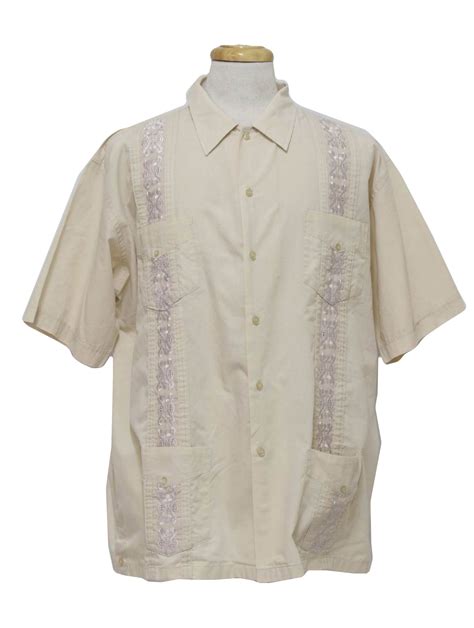 Retro S Guayabera Shirt Ivory Tusk S Ivory Tusk Mens Beige