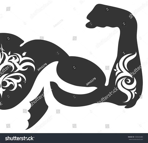 Muscular Arm Tattoo Vector Design Gym Stock Vector (Royalty Free) 183026480