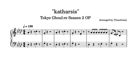 Tokyo Ghoul Re Season Op Katharsis Piano Sheet Music