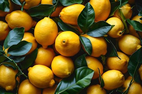 Premium AI Image Lemon Extravaganza Vibrant Close Up Stack Full Frame