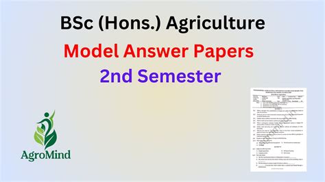 Bsc Agriculture Nd Semester Model Answer Paper Agromind