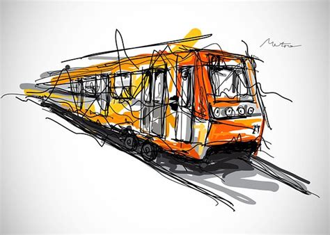 Metro On Behance Dibujo De Paisaje Urbano Metro Ciudad De Mexico