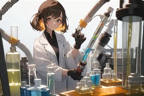 Premium AI Image | Lab scientist girl manga anime style illustration ...