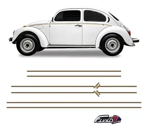 Kit Faixas Adesivos Fusca Itamar Modelo Original Dourado MercadoLivre