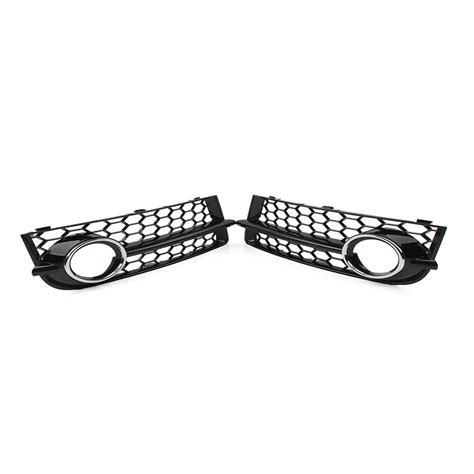 Pair Front Bumper Honeycomb Mesh Fog Light Grille Cover For Audi Tt