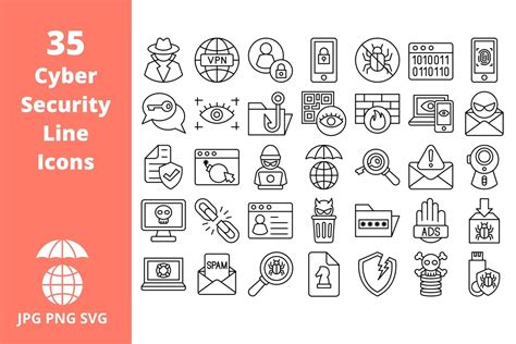 Cyber Security Icon Set Line 35 Icons Graphic By Soremba Designz · Creative Fabrica