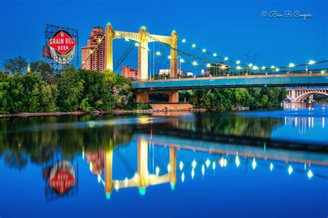 Hennepin Avenue Bridge At Night Ben R Cooper Photography