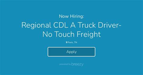 Regional Cdl A Truck Driver No Touch Freight At Ally Venture Corp